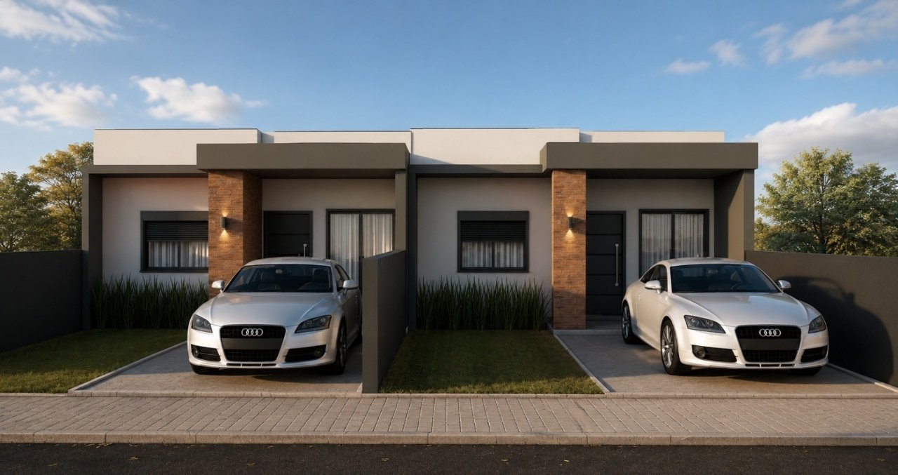 Lançamento: Casas de 2 Dormitórios com Quintal no San Vicente