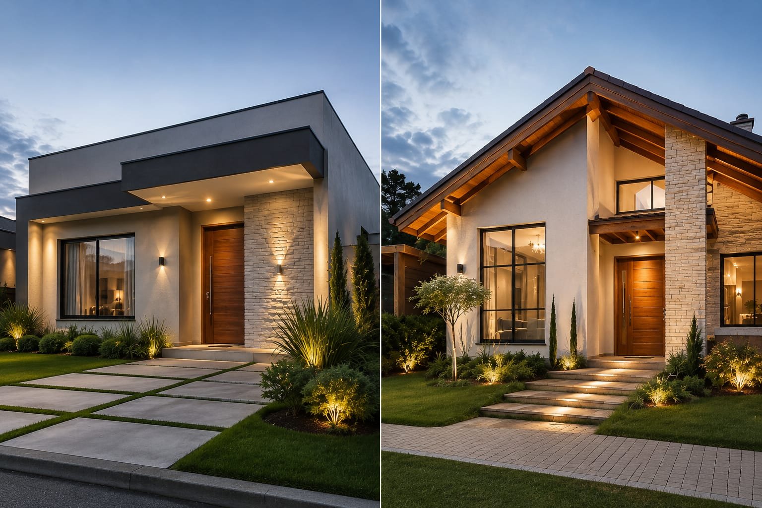 Batalha de Arquitetura: Casa com Telhado Aparente vs. Casa com Platibanda